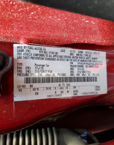 2016 Ford Focus Titanium z USA, uszkodzony, nr VIN 1FADP3N2XGL254158